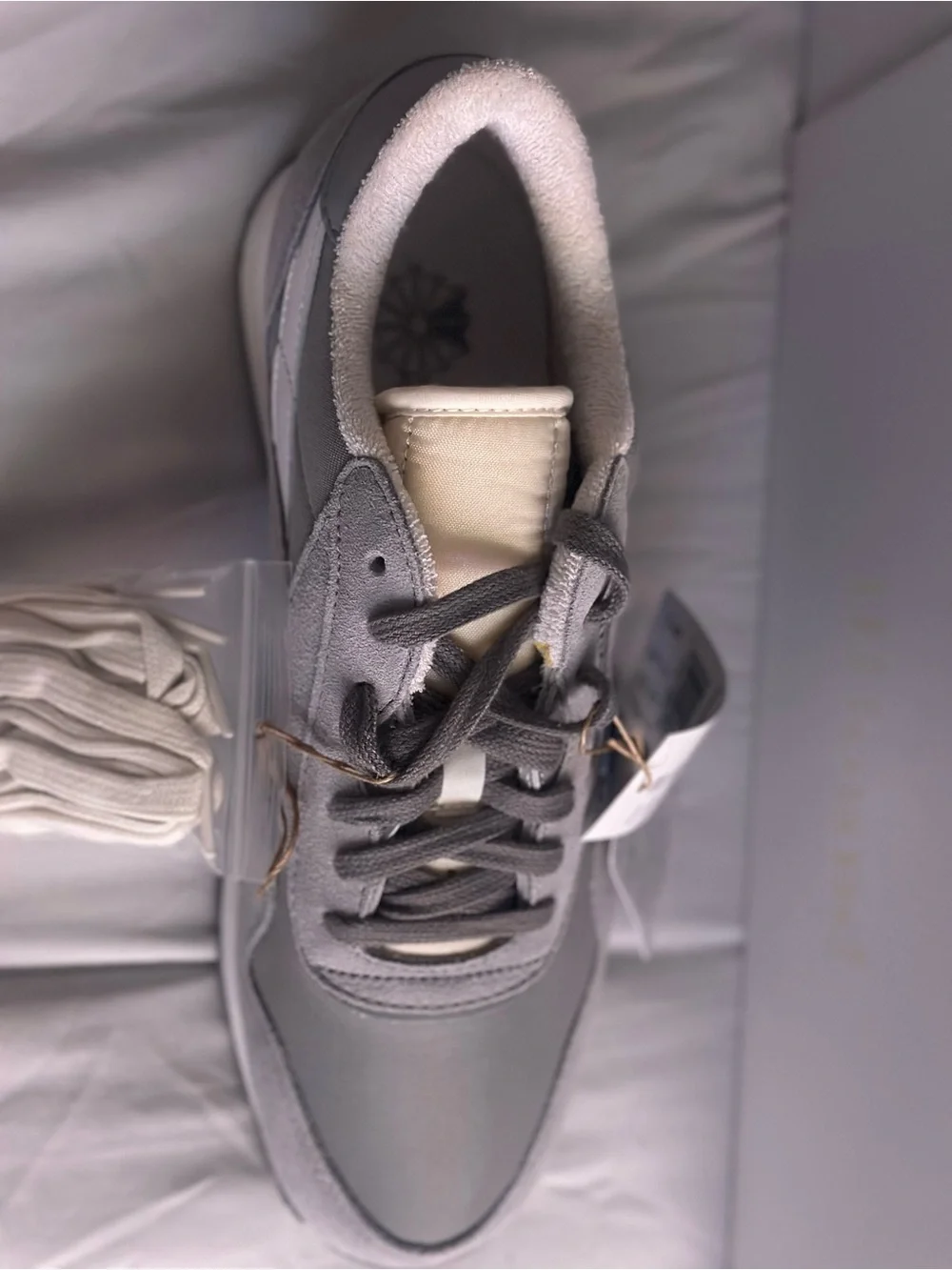 Reebok Men's Grey and White Classic Sneakers